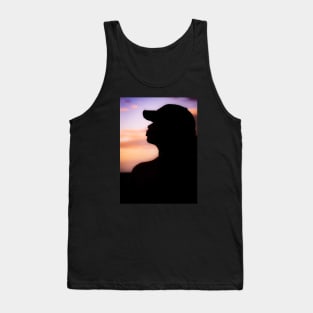 Silhouette of a Girl with colorful background Tank Top